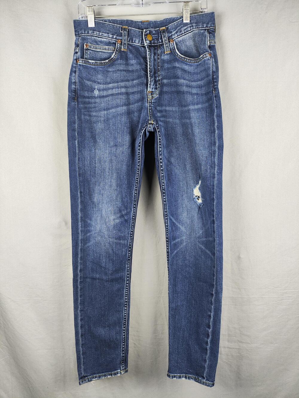 Lee Comfort Jeans Mens 29x30 Blue Stretch Tapered Distressed Denim L147312VA6MP